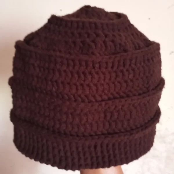 2 Shots espresso slouchy ribbed crochet beanie