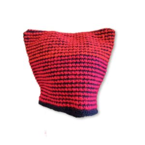 cat ear sack hat with hounstooth stitch