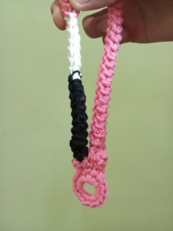 100% crocheted yarn keychain