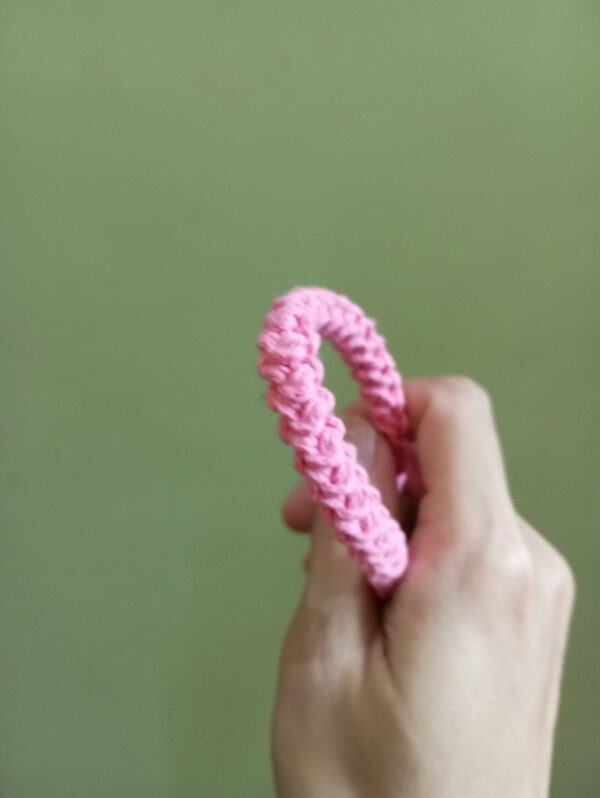 100% crocheted yarn keychain