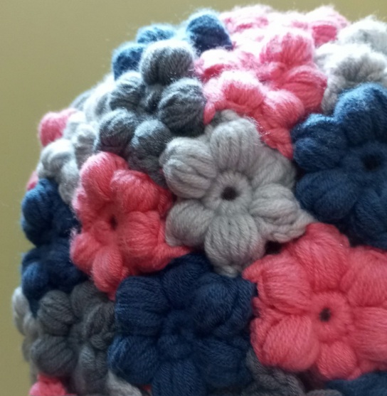 mari belajar mengait puffed flower crochet